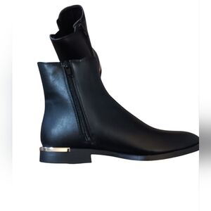 Nine West Leather Black Women's Agate Chelsea Boot